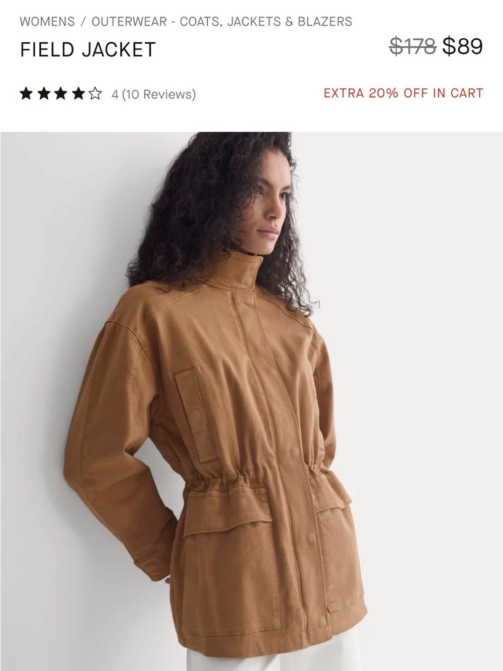 Everlane Camel Utility Field Jacket